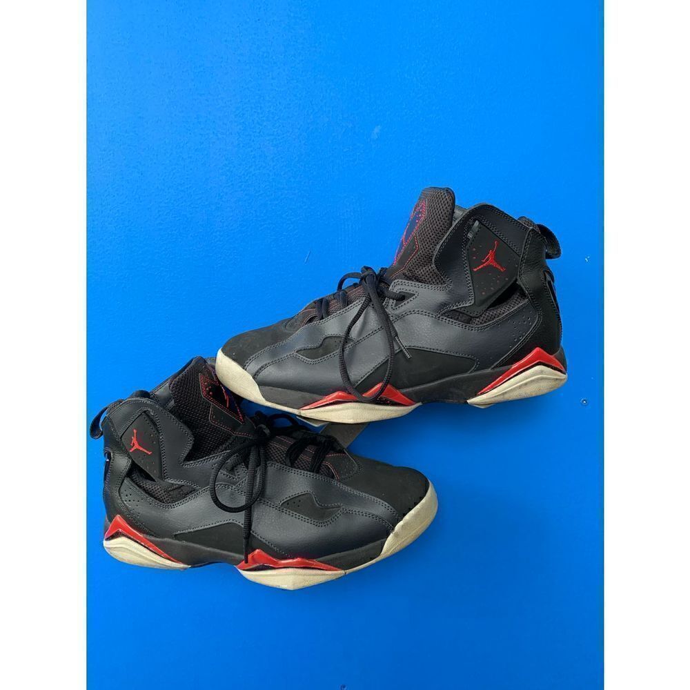 Nike Air Jordan True Flight Black Red Anthracite Grey Shoes 342964-002 Size 10.5